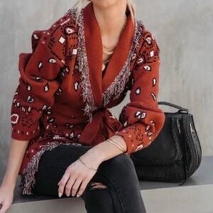 Vici | Vici Collection | Bandana Fringe Cardigan